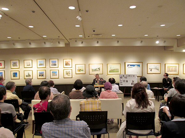 長男で画家の大場伸之氏ギャラリートーク（札幌三越9階三越ギャラリー会場）
